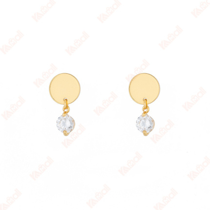 zircon inlaid earrings